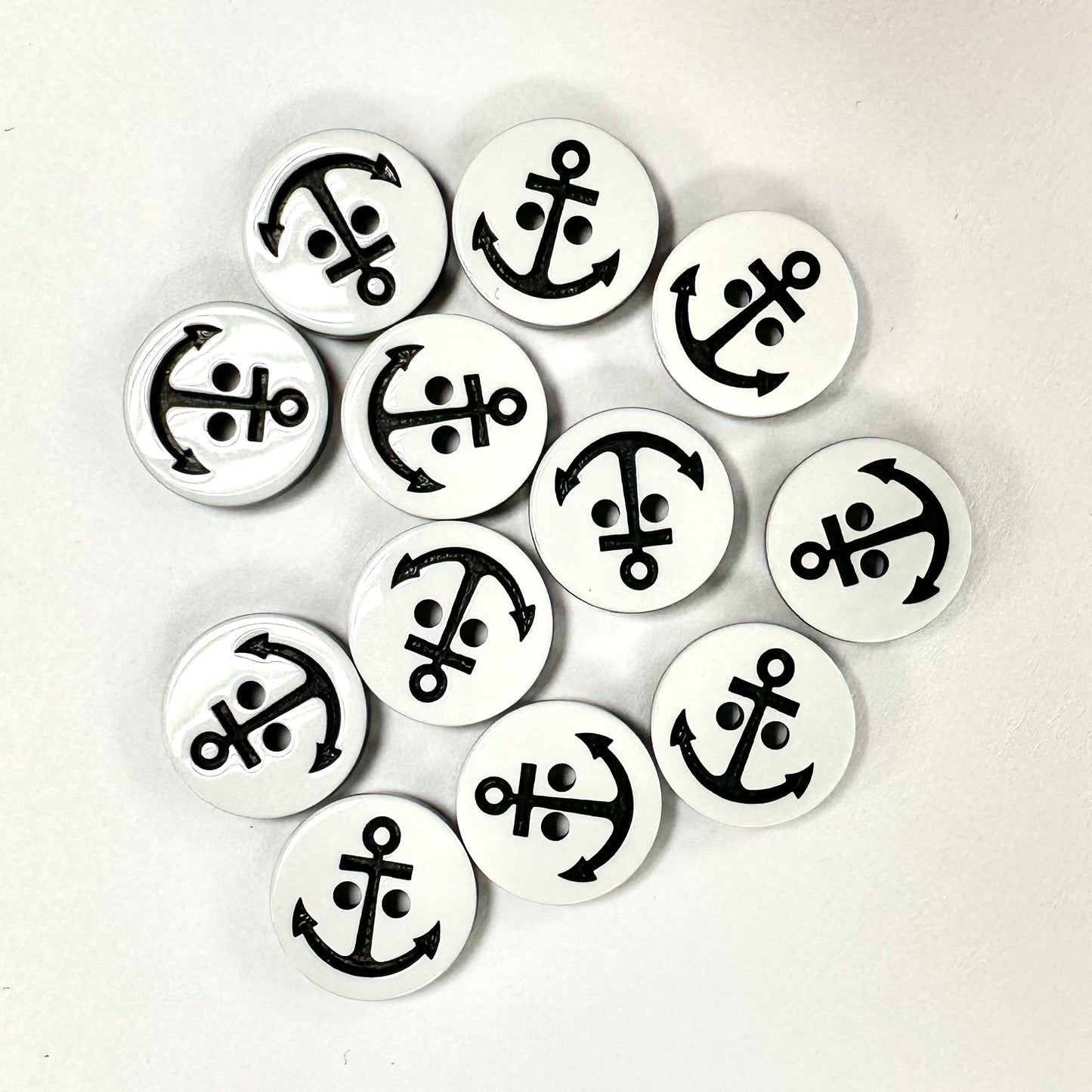 anchor buttons 13mm 12pcs 船錨鈕扣 13mm 12粒裝
