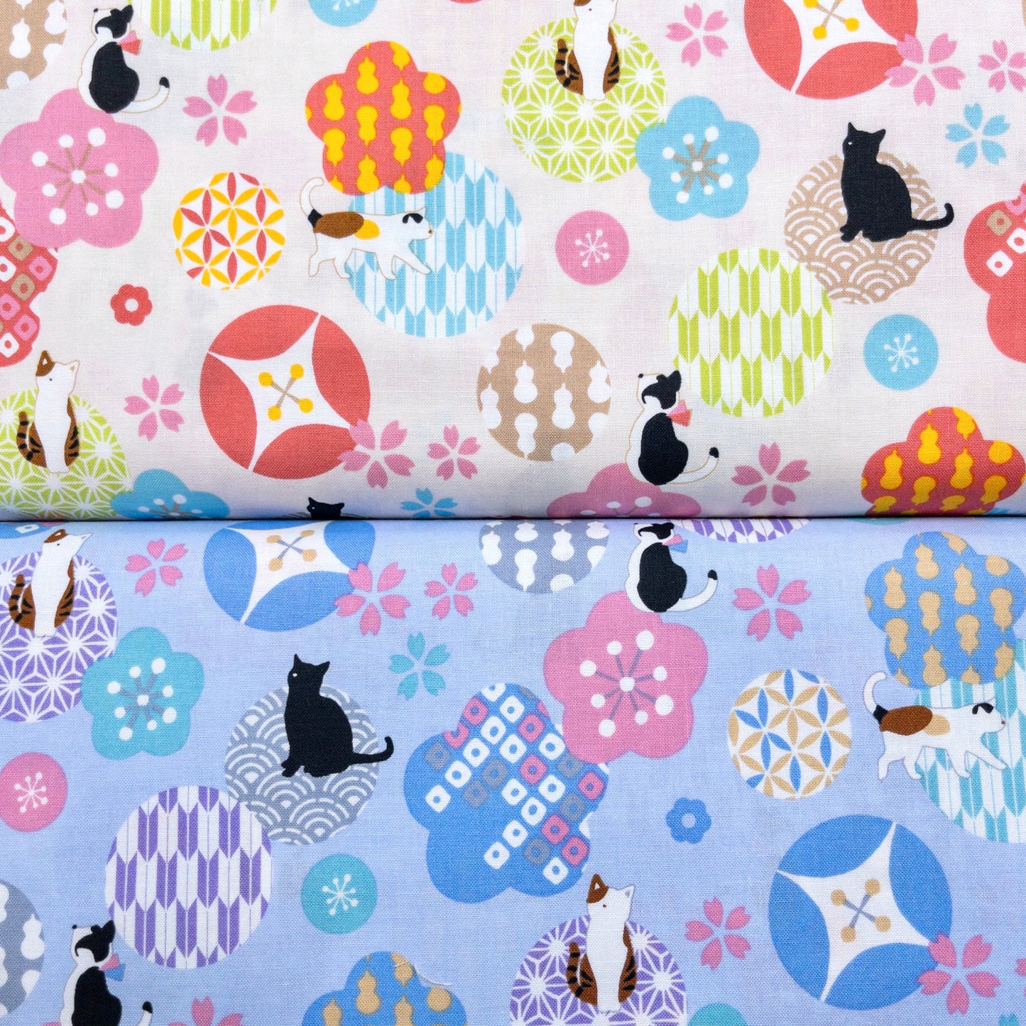 Japan | sakura cat 櫻花貓貓 | cotton printed sheeting 純棉