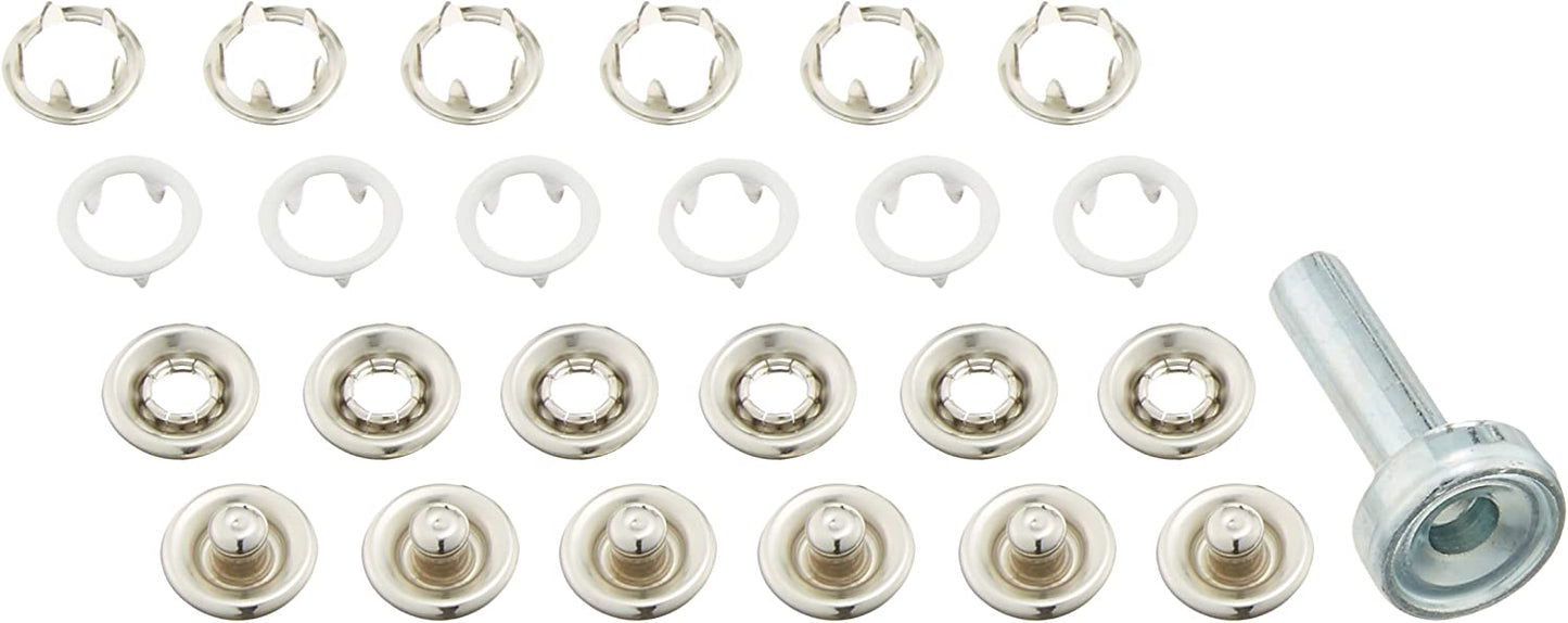Clover open prong snap button 10mm 6pcs with tools 開環形五爪扣+打鈕工具 10mm 6對