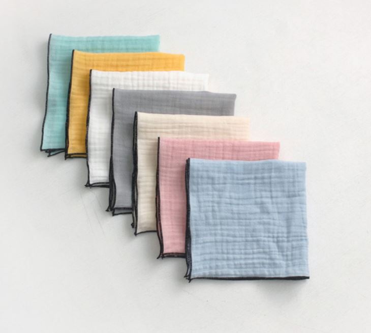 Korea | wrinkle soft double gauze 皺紋加工柔軟純色二重紗
