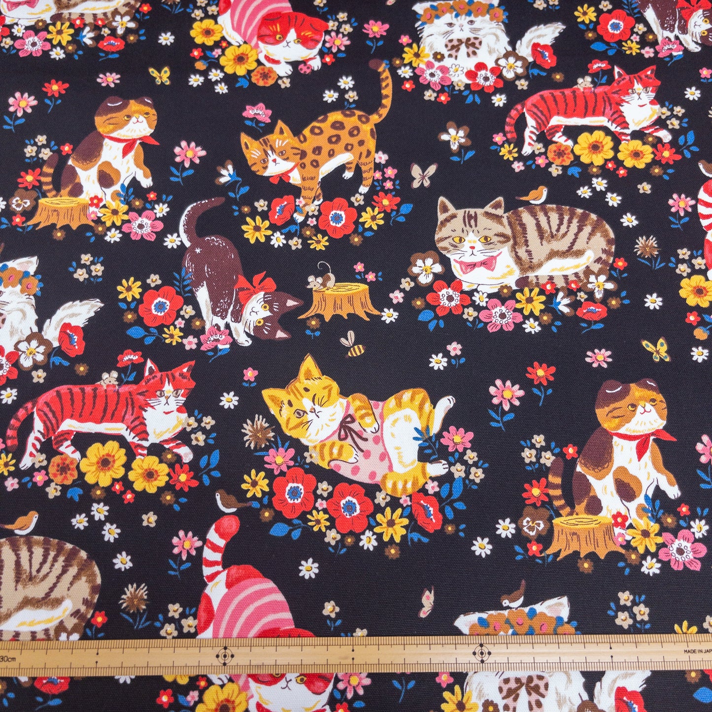 Japan | spring cat 花蝴蝶貓貓 | cotton printed oxford 純棉