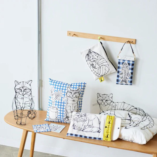 +HAyU fabric | HAyU CAT | cotton linen printed canvas 棉麻 (110x98cm)