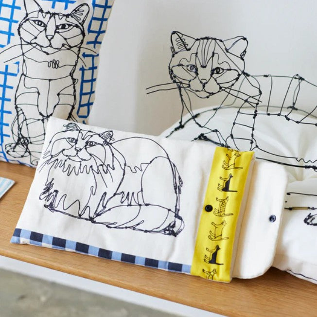+HAyU fabric | HAyU CAT | cotton linen printed canvas 棉麻 (110x98cm)