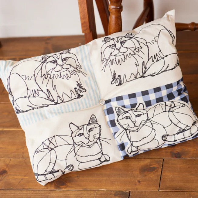 +HAyU fabric | HAyU CAT | cotton linen printed canvas 棉麻 (110x98cm)