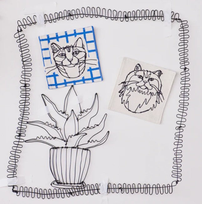 +HAyU fabric | HAyU CAT | cotton linen printed canvas 棉麻 (110x98cm)