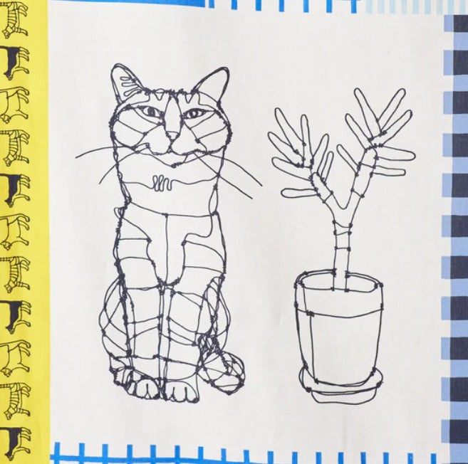+HAyU fabric | HAyU CAT | cotton linen printed canvas 棉麻 (110x98cm)