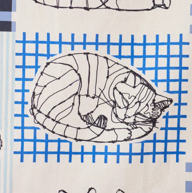 +HAyU fabric | HAyU CAT | cotton linen printed canvas 棉麻 (110x98cm)