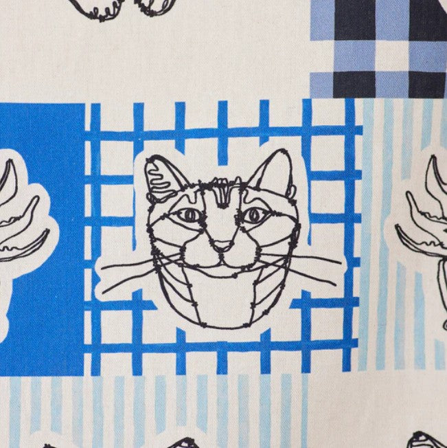 +HAyU fabric | HAyU CAT | cotton linen printed canvas 棉麻 (110x98cm)