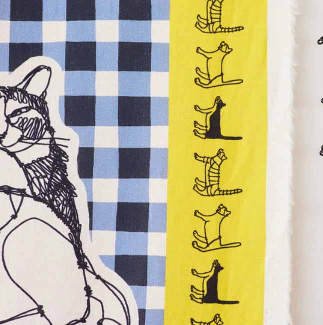 +HAyU fabric | HAyU CAT | cotton linen printed canvas 棉麻 (110x98cm)