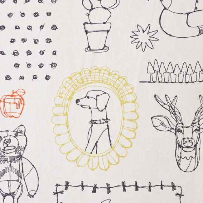 +HAyU fabric | ANIMALS | cotton linen printed canvas 棉麻 (110x98cm)