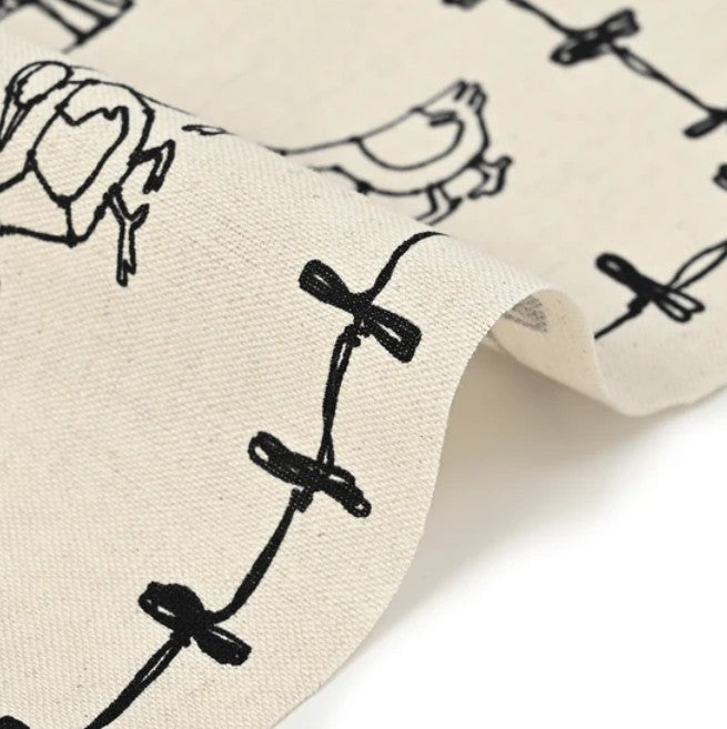 +HAyU fabric | ANIMALS | cotton linen printed canvas 棉麻 (110x98cm)