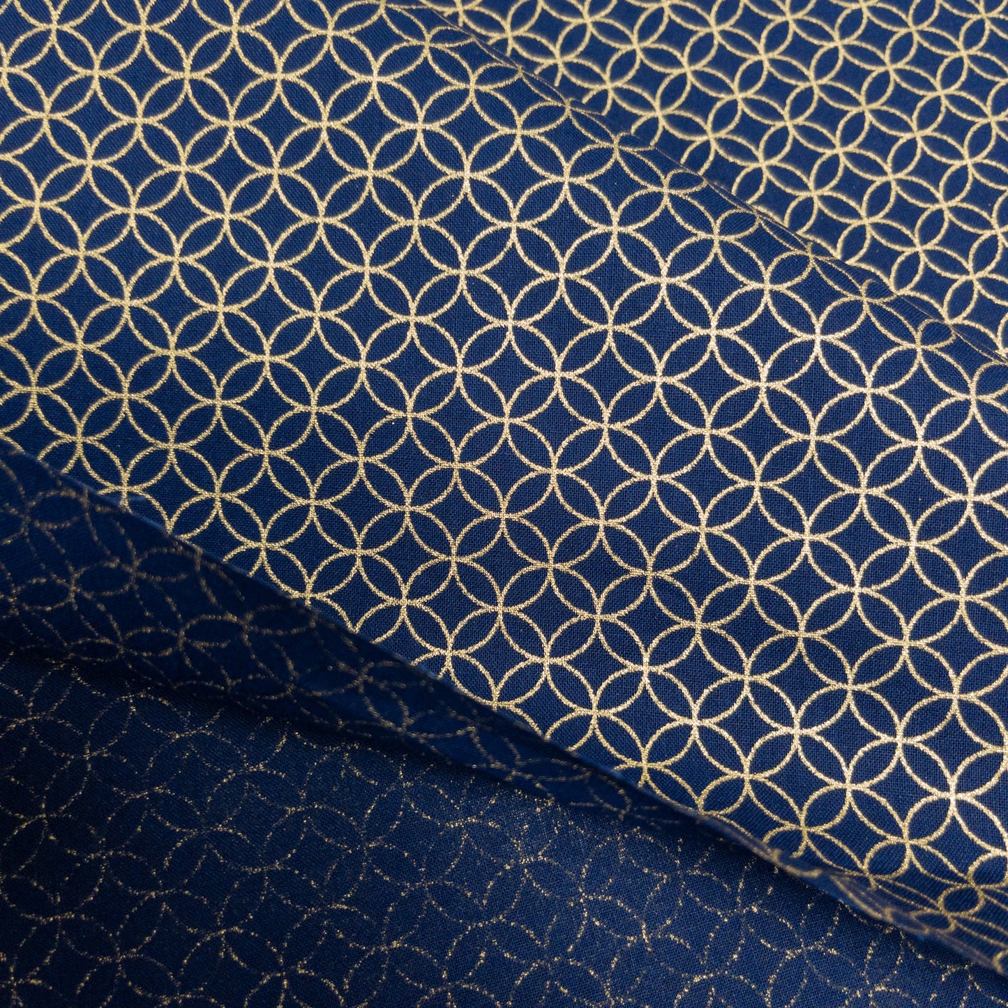 Japan | gilded shippo 燙金七寶 | cotton printed sheeting