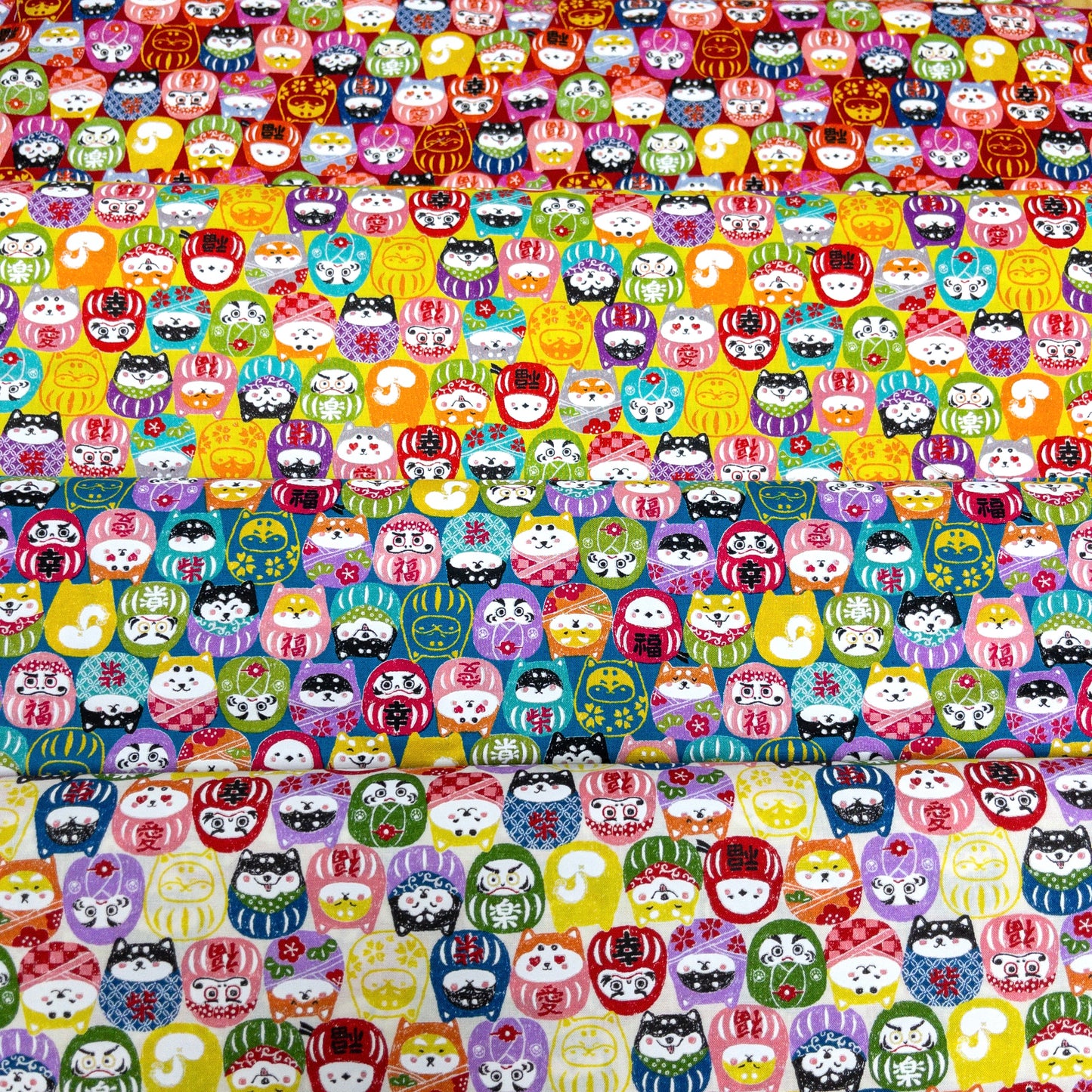 Japan | shiba daruma 柴犬達摩 | cotton printed sheeting