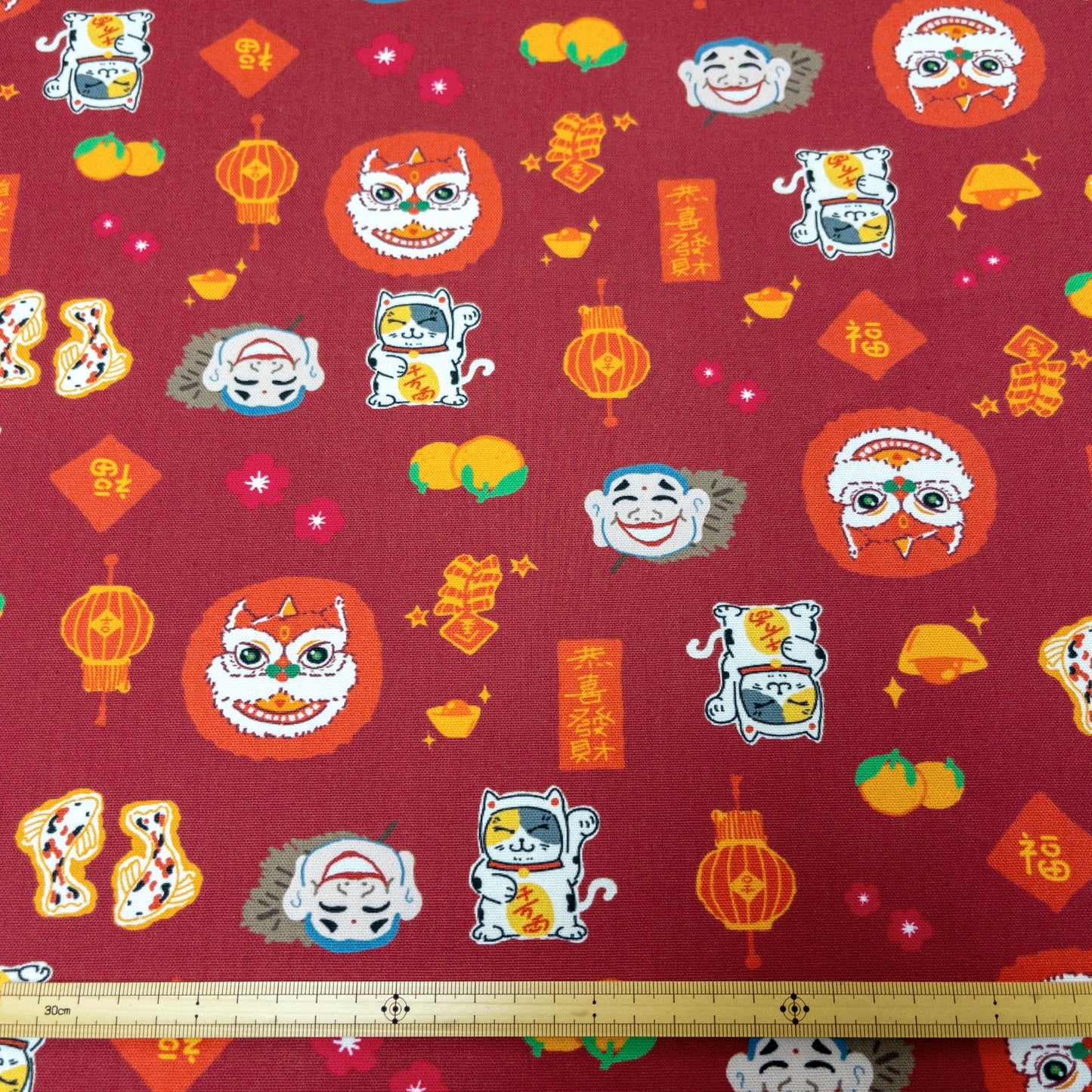 【K‧T FABRIC】恭喜發財新年 Chinese new year pattern|cotton printed oxford 純棉
