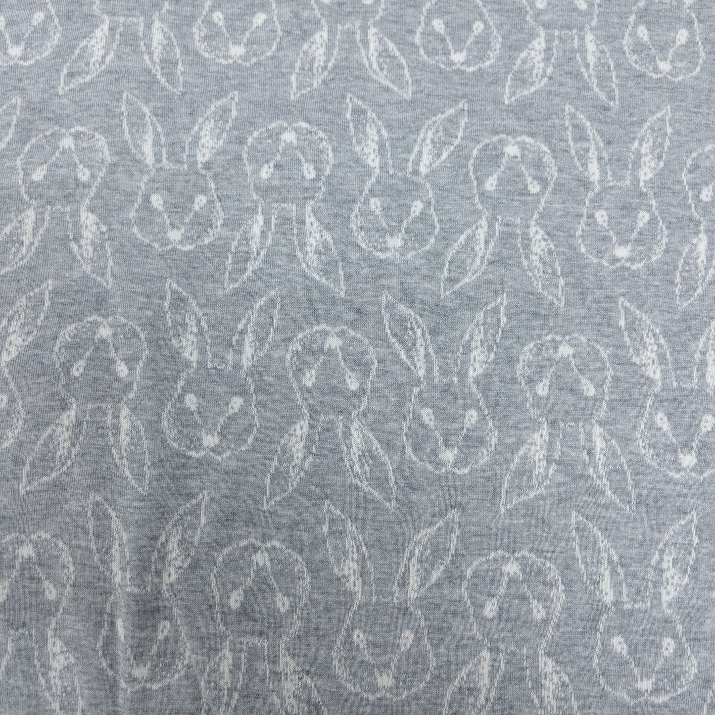 maffon | petit lapin grey ivory小兔子 灰+米色 | cotton jacquard knit 雙面純棉提花針織 160cm