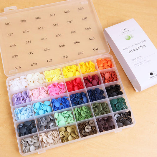 solid color rubber snap press machine button set 13mm 30 colors each 4 pairs 純色機用膠啪鈕大盒裝 13mm 30色各4對 (需使用打鈕機)