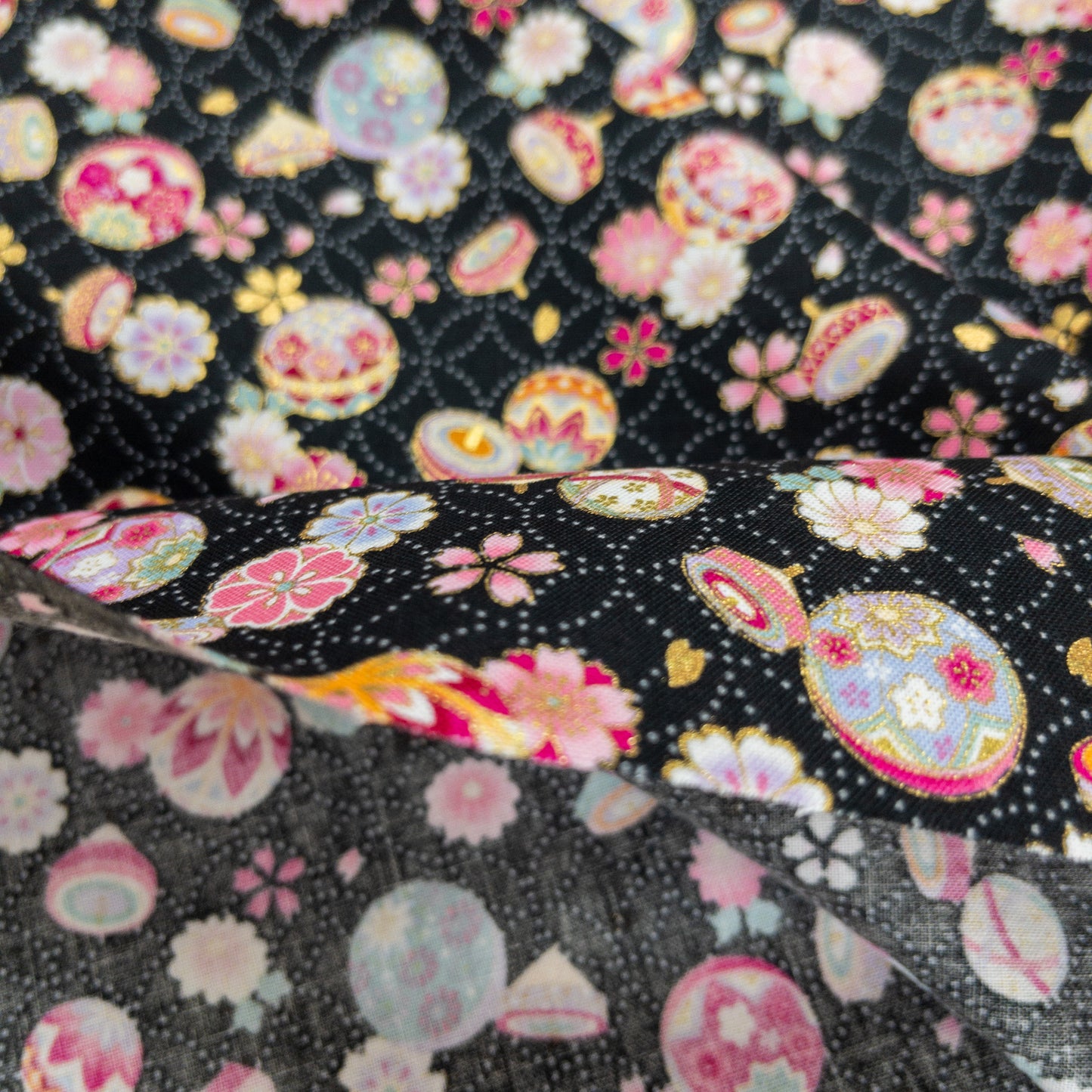 Japan | bronzing japanese pattern 燙金和風圖案 | cotton printed sheeting 純棉