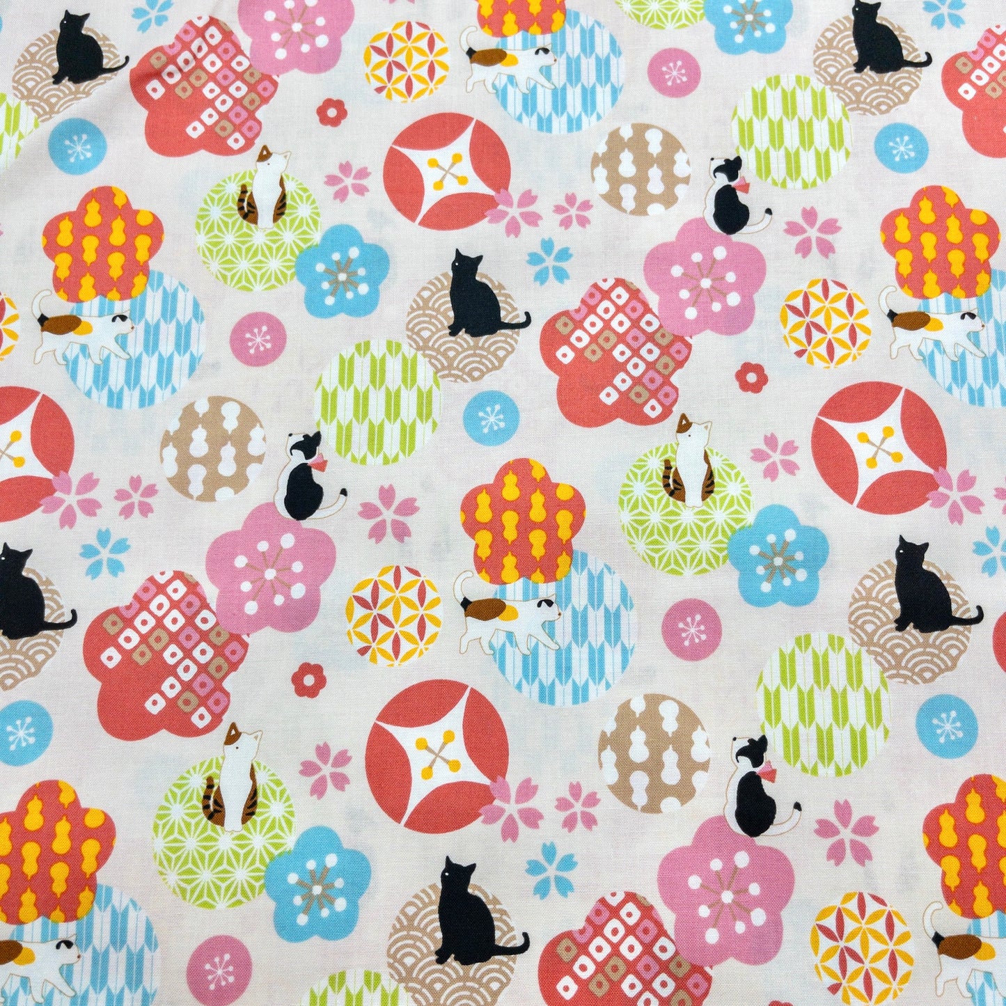 Japan | sakura cat 櫻花貓貓 | cotton printed sheeting 純棉