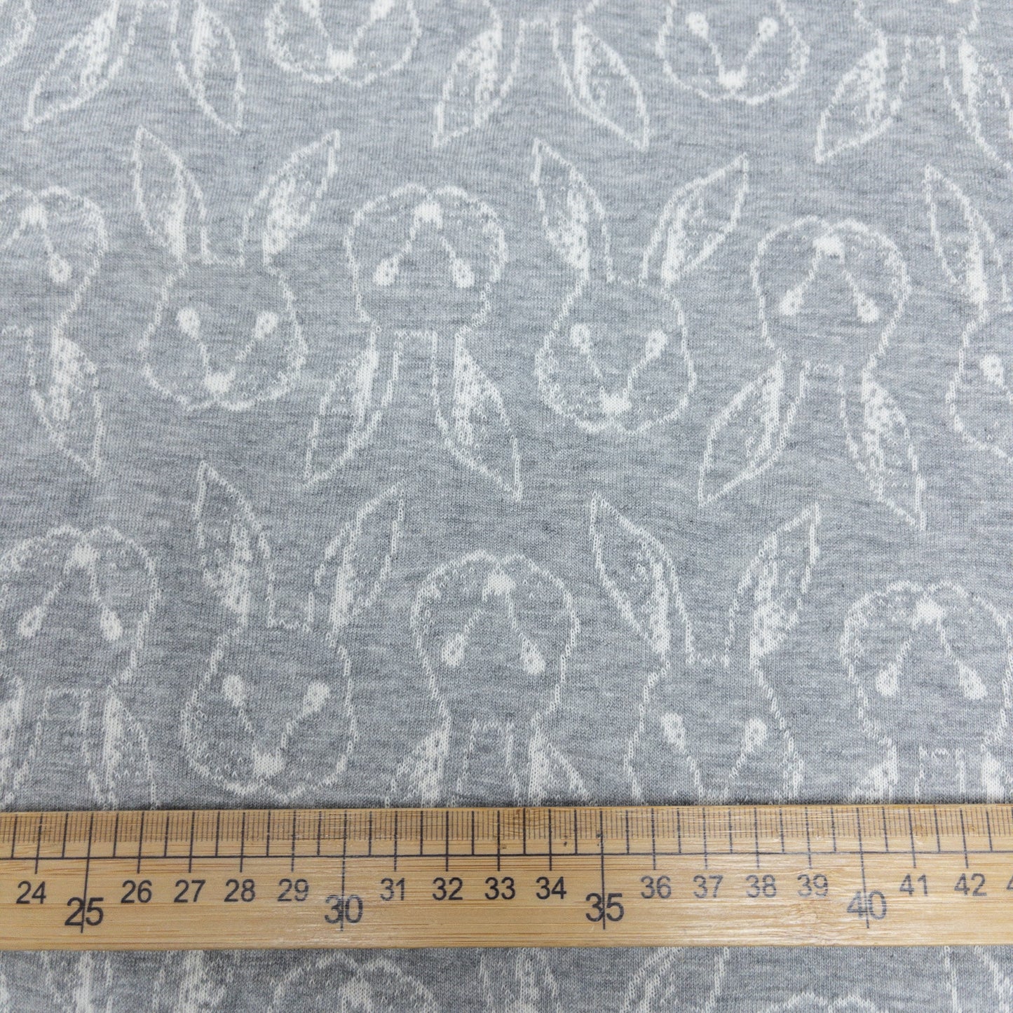 maffon | petit lapin grey ivory小兔子 灰+米色 | cotton jacquard knit 雙面純棉提花針織 160cm