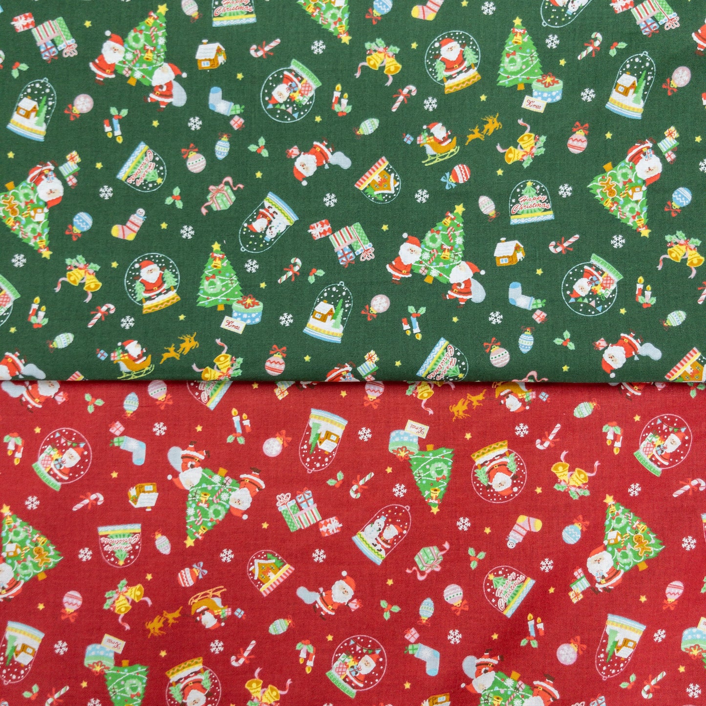 Japan | christmas crystal ball 聖誕水晶球 | cotton printed shirting 純棉