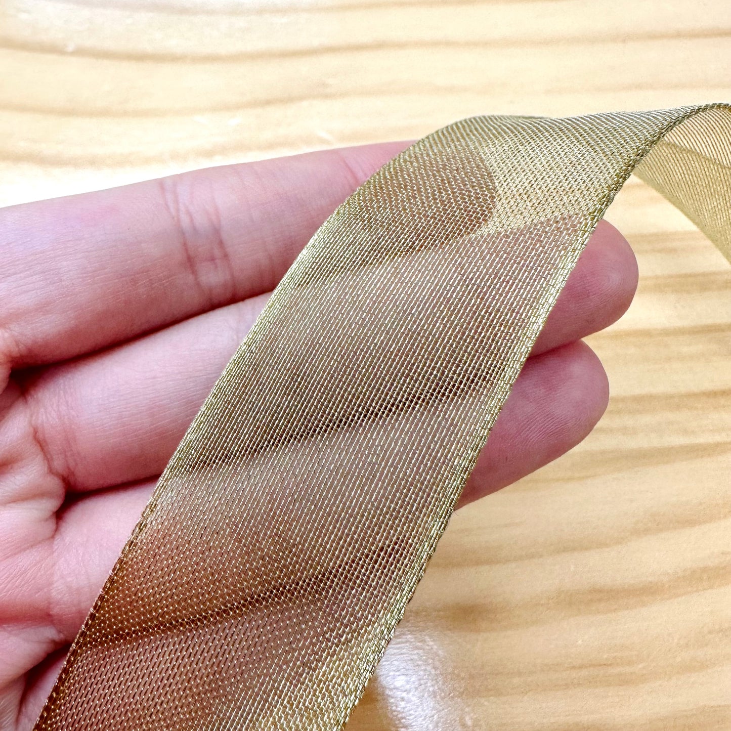 ribbon 絲帶 | gold silver wired mesh ribbon 金銀色網絲帶 25mm