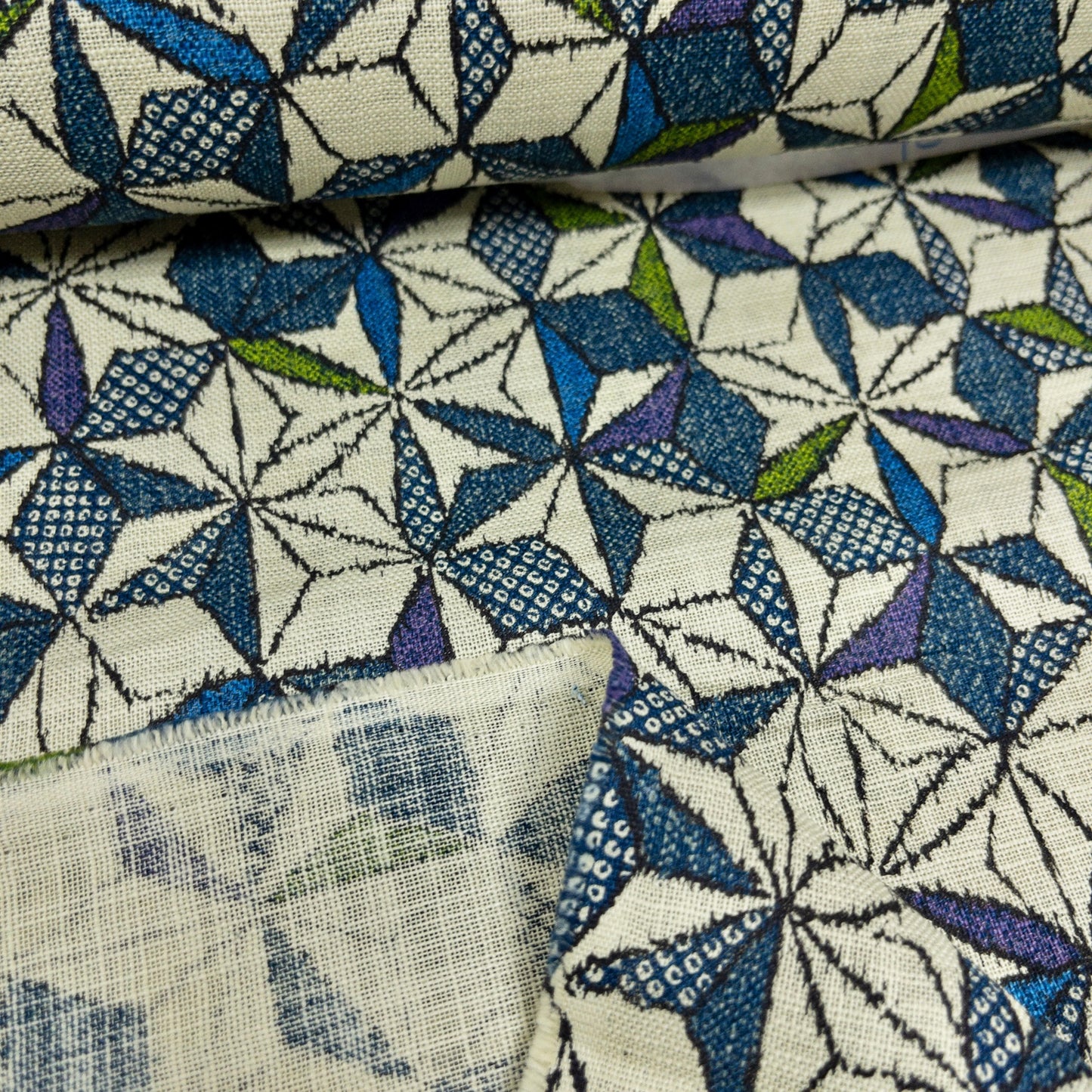 Japan | japanese asanoha 和風拼色麻の葉 | cotton printed poplin 竹節純棉