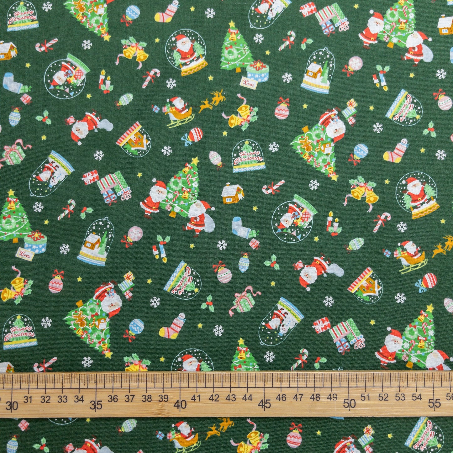 Japan | christmas crystal ball 聖誕水晶球 | cotton printed shirting 純棉