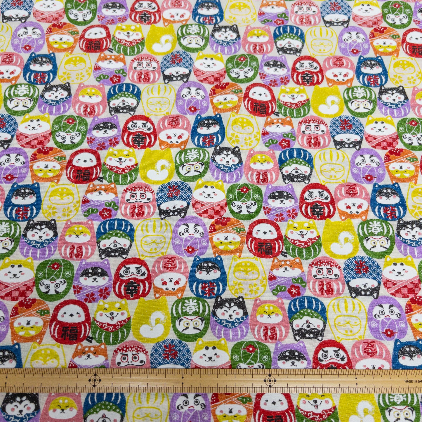 Japan | shiba daruma 柴犬達摩 | cotton printed sheeting