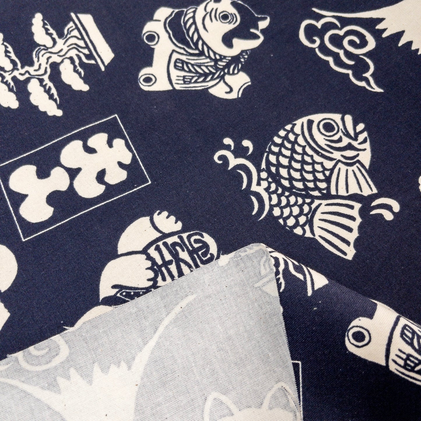 Japan | japanese pattern daruma 達摩富士山招財貓圖案 | cotton printed light weight canvas 純棉