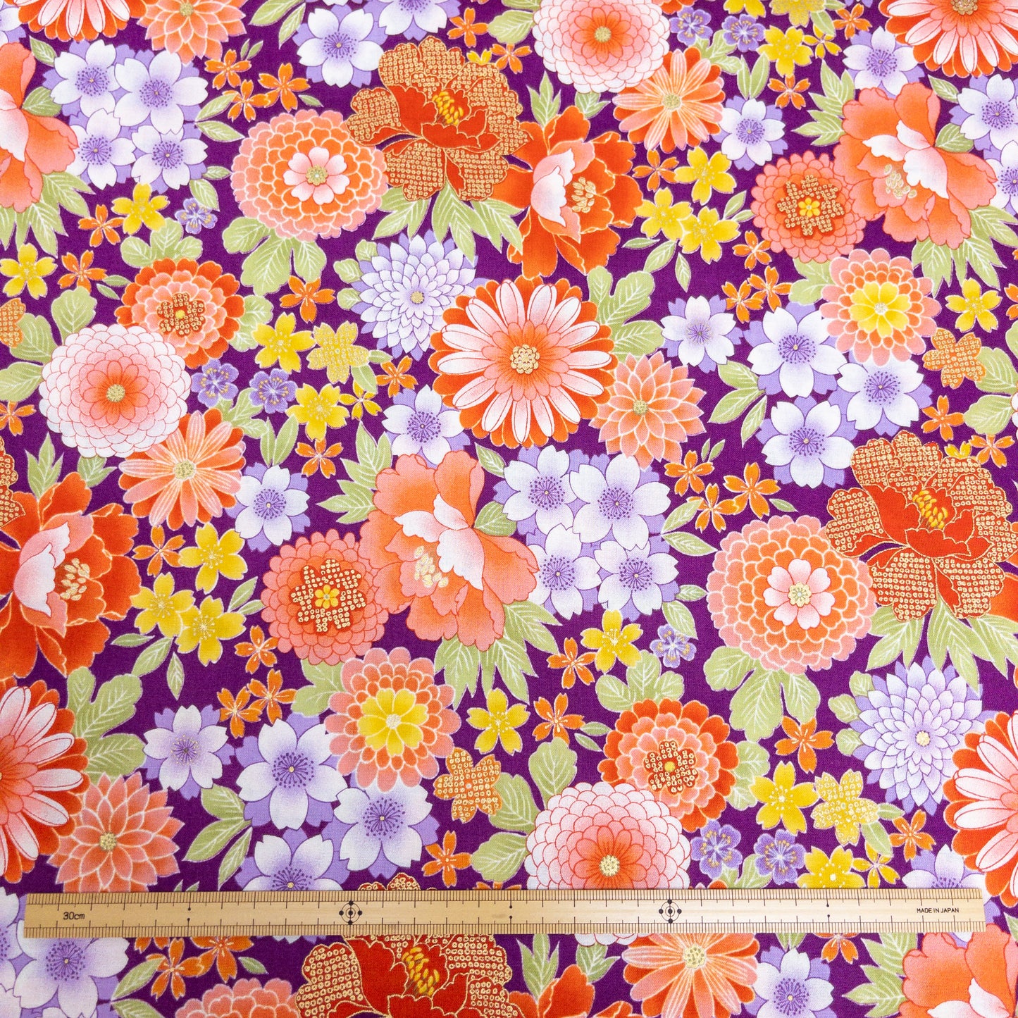 Japan | gilded japanese kaioke 燙金繡球百花 | cotton printed shirting 純棉