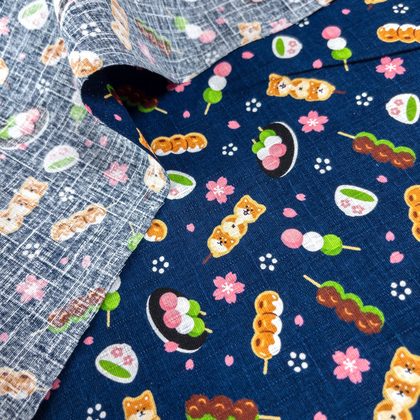 Japan | Japanese sweets shiba 和菓子柴犬 | cotton printed dobby 純棉竹節