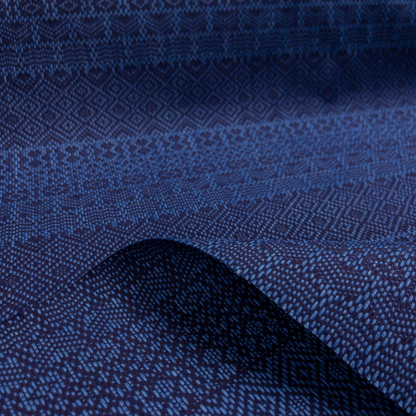 Japan | Indigo Asagi Sashiko rhombus | Sashiko-ori 刺子織