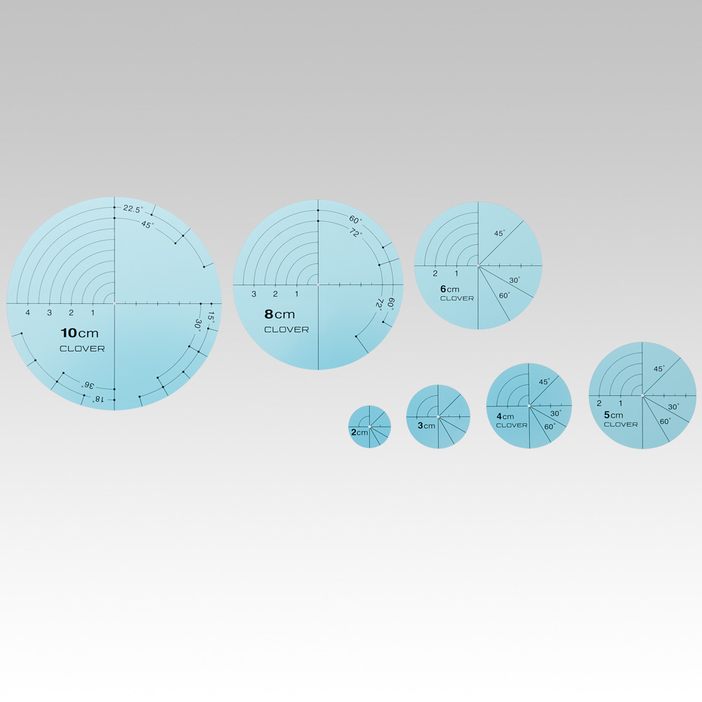 Clover circular templates 7 sizes Clover 圓形尺 7個尺寸