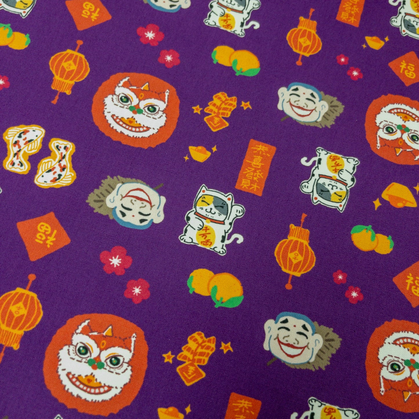 【K‧T FABRIC】恭喜發財新年 Chinese new year pattern|cotton printed oxford 純棉