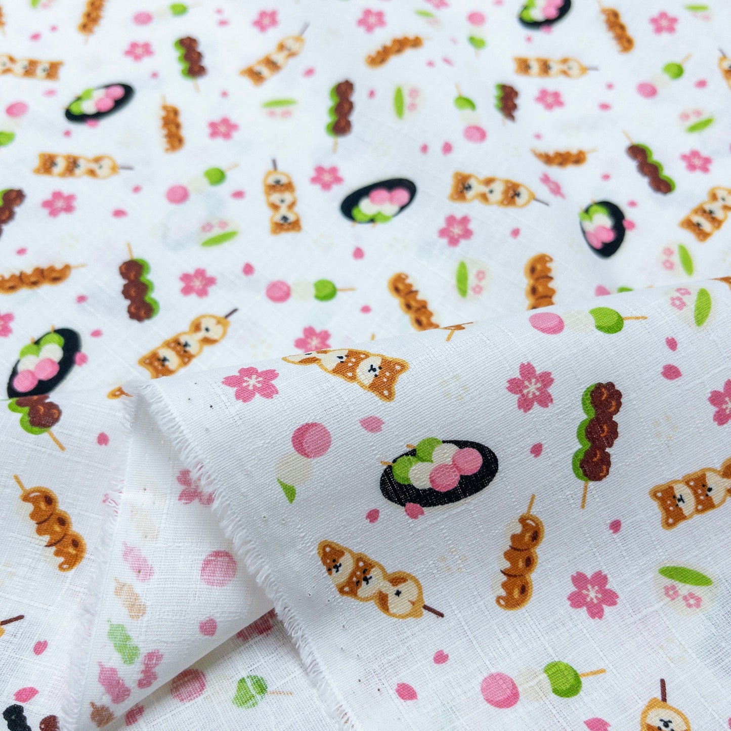 Japan | Japanese sweets shiba 和菓子柴犬 | cotton printed dobby 純棉竹節