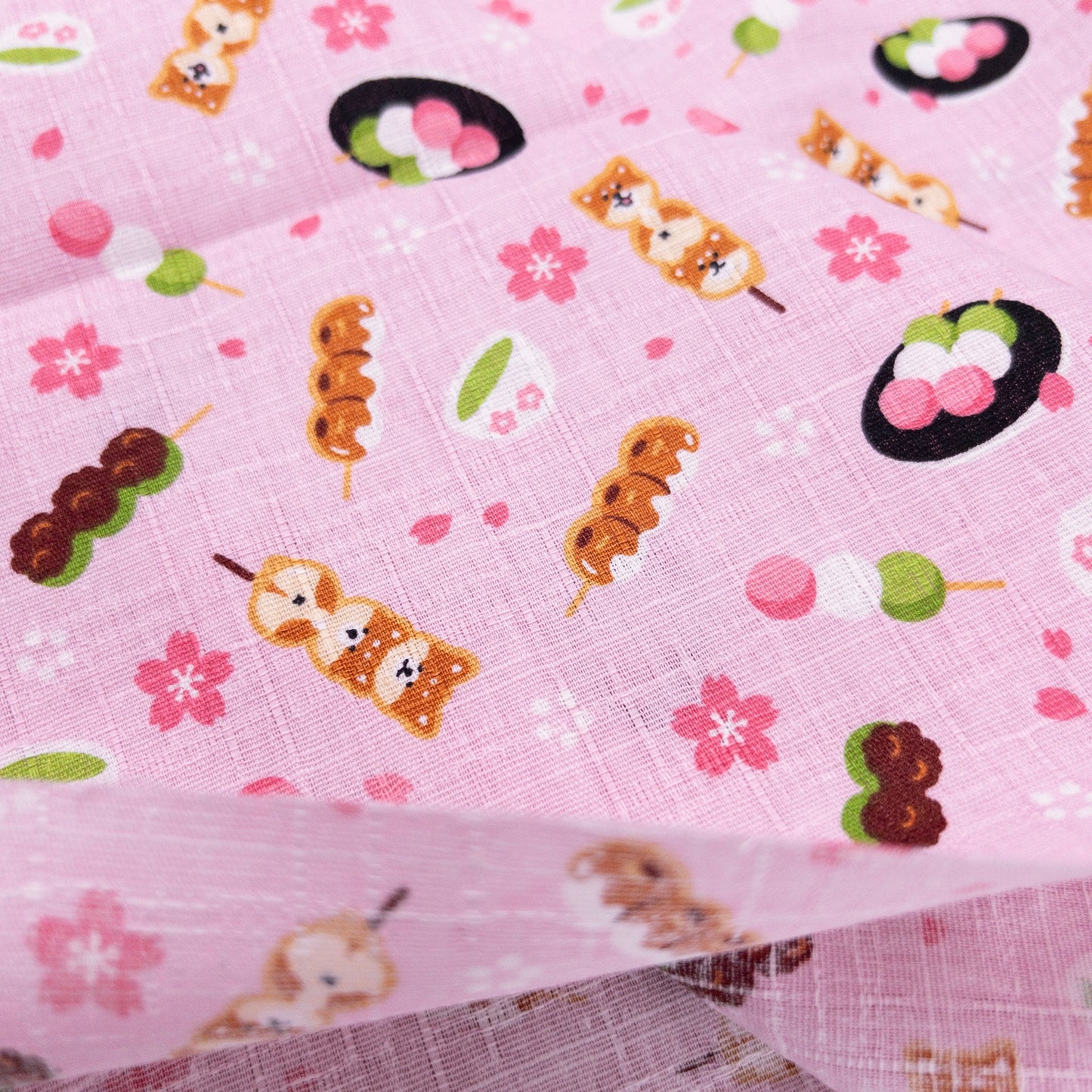 Japan | Japanese sweets shiba 和菓子柴犬 | cotton printed dobby 純棉竹節