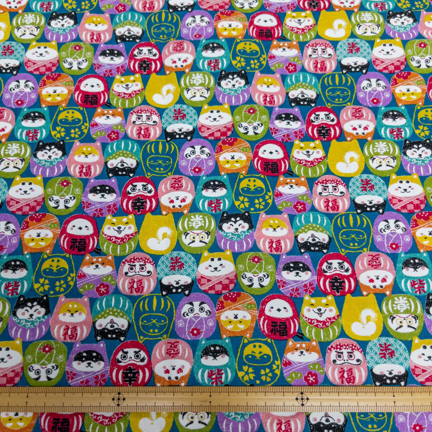 Japan | shiba daruma 柴犬達摩 | cotton printed sheeting