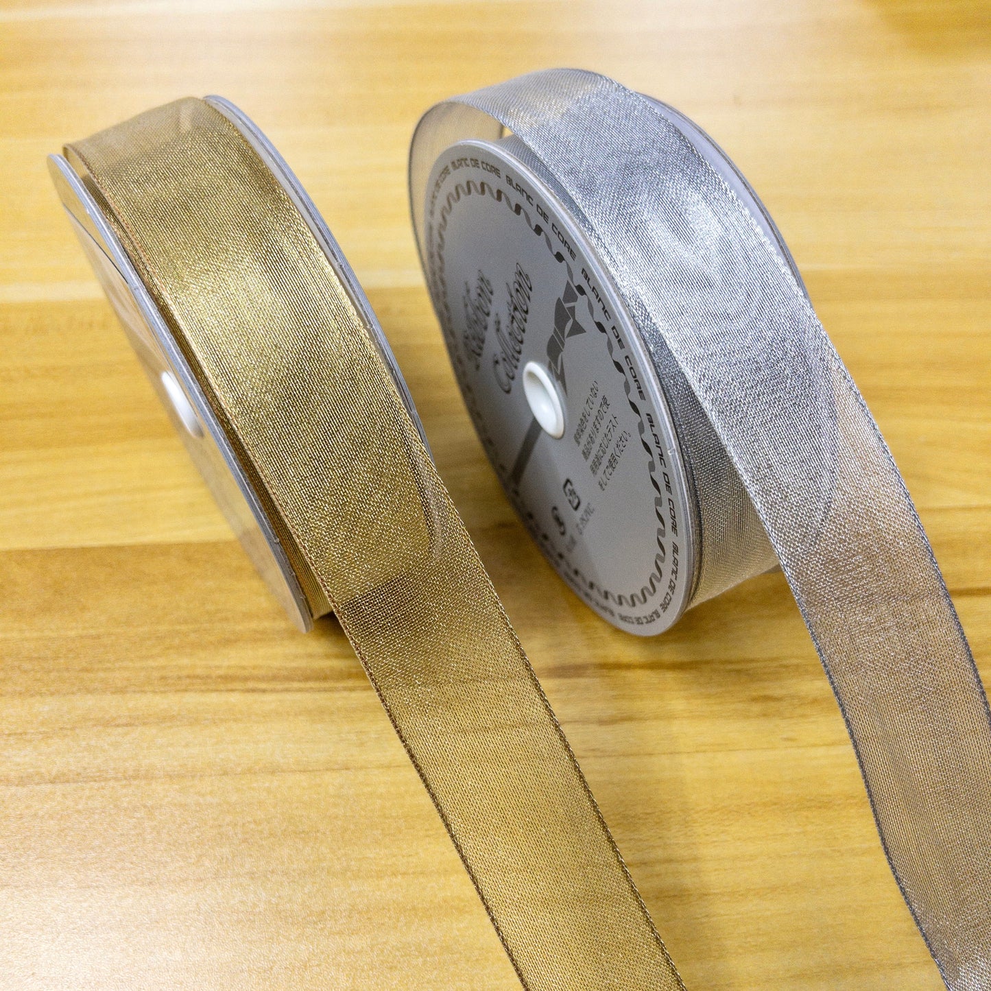 ribbon 絲帶 | gold silver wired mesh ribbon 金銀色網絲帶 25mm