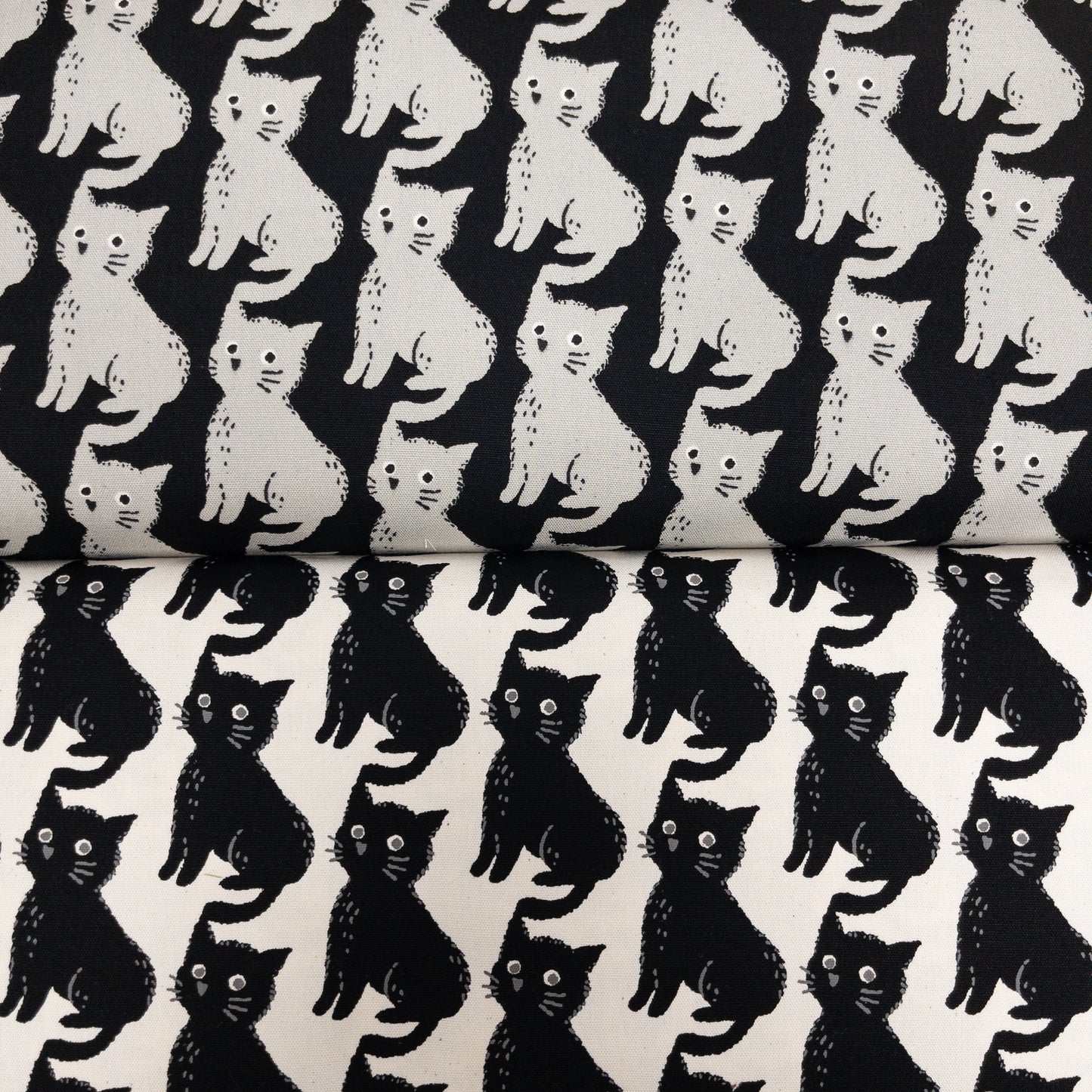 Japan | black grey cat 黑貓灰貓 | cotton printed oxford 純棉