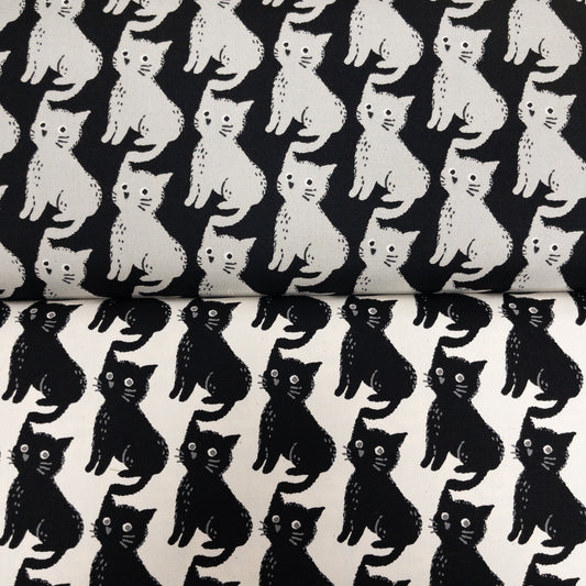 Japan | black grey cat 黑貓灰貓 | cotton printed oxford 純棉