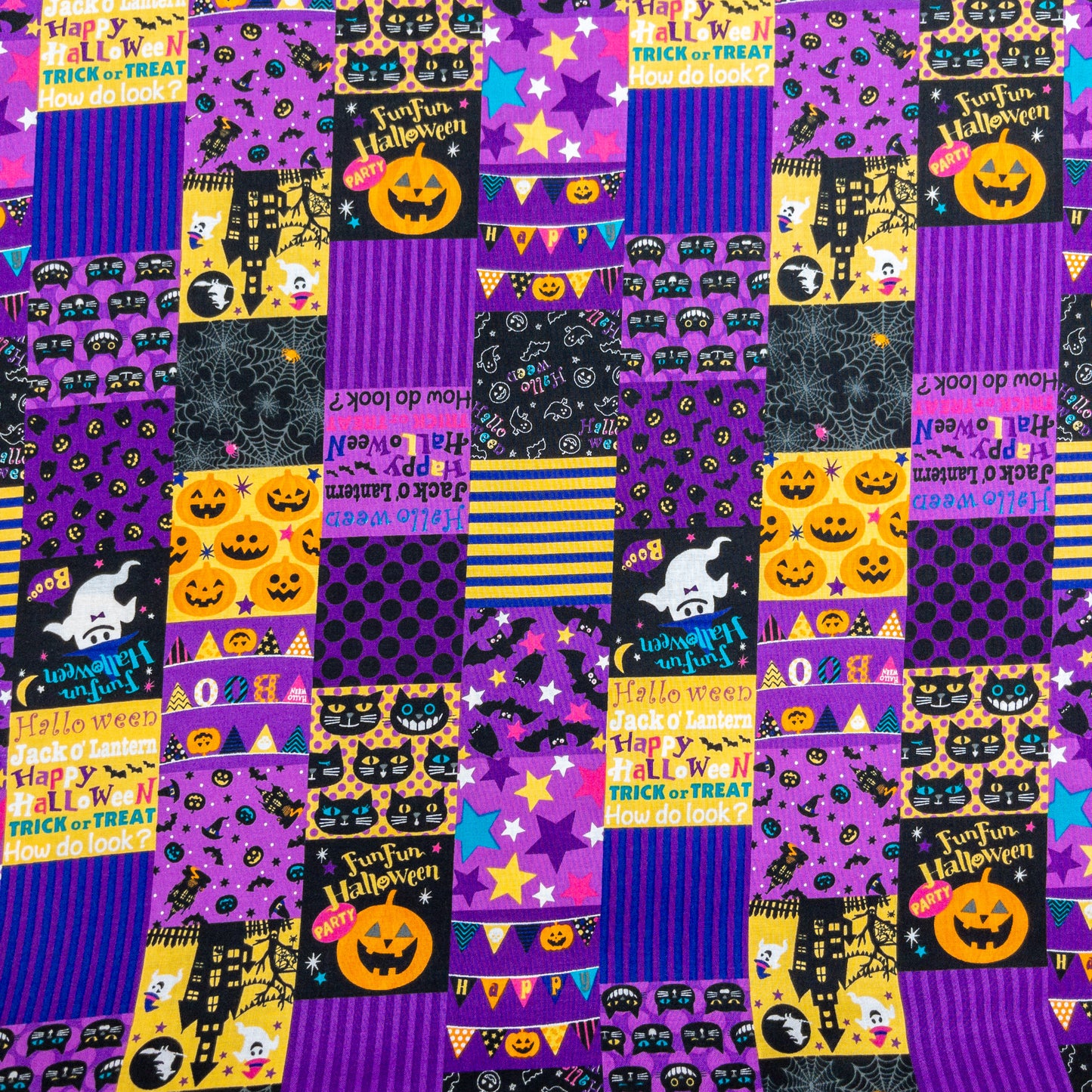 Japan | halloween puzzle 萬聖節拼圖 | cotton printed shirting 純棉