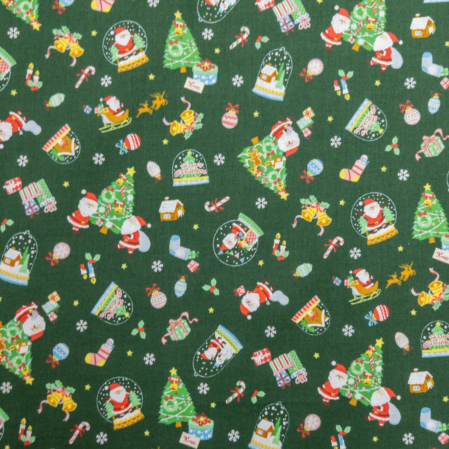 Japan | christmas crystal ball 聖誕水晶球 | cotton printed shirting 純棉