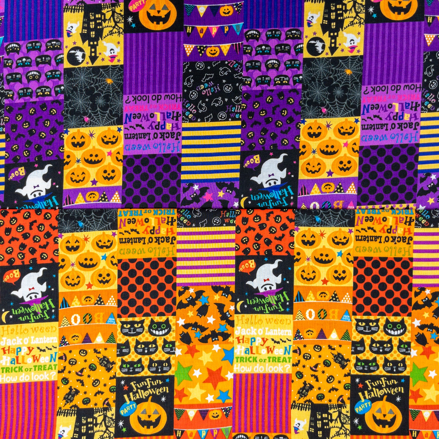 Japan | halloween puzzle 萬聖節拼圖 | cotton printed shirting 純棉