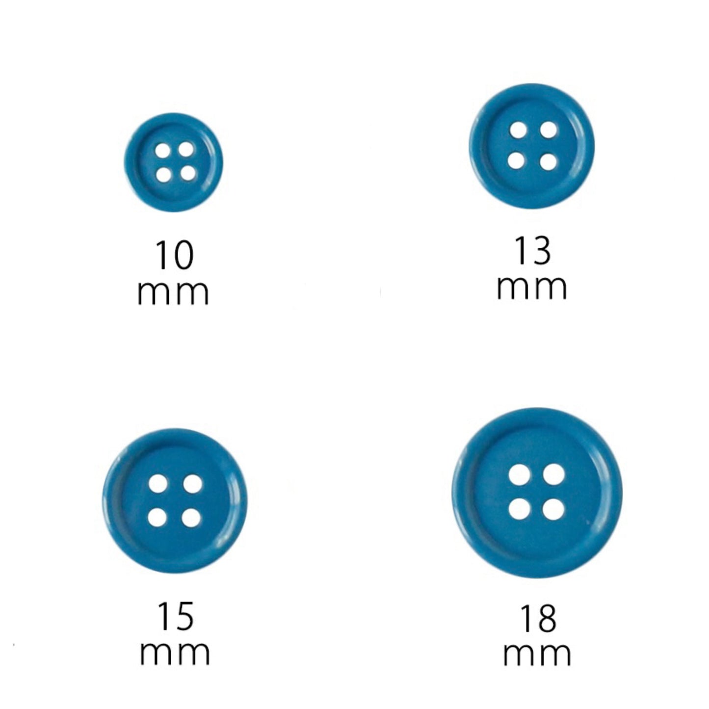 plastic buttons 15mm 8pcs 純色膠鈕扣 15mm 8粒裝- 12 colors