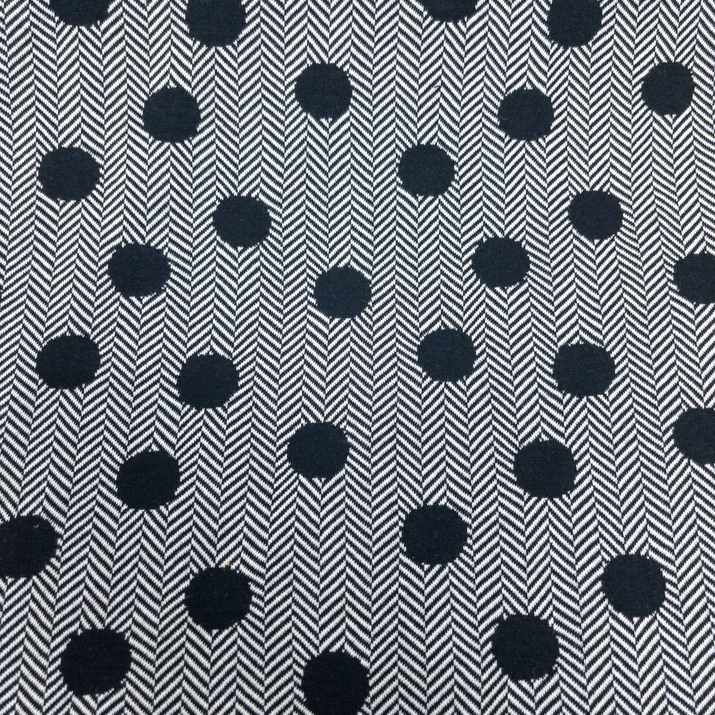 maffon | tweed dot black ivory 花呢圓點 黑+米色 | cotton jacquard knit 雙面純棉提花針織 - 160cm