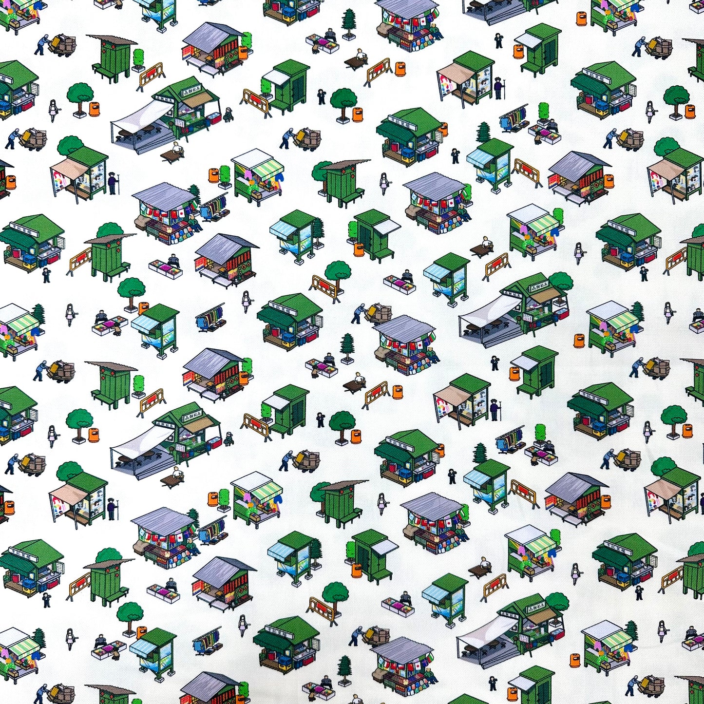 【K‧T FABRIC】香港舊式鐵皮檔 Hong kong’s hawker stall | cotton printed oxford 純棉
