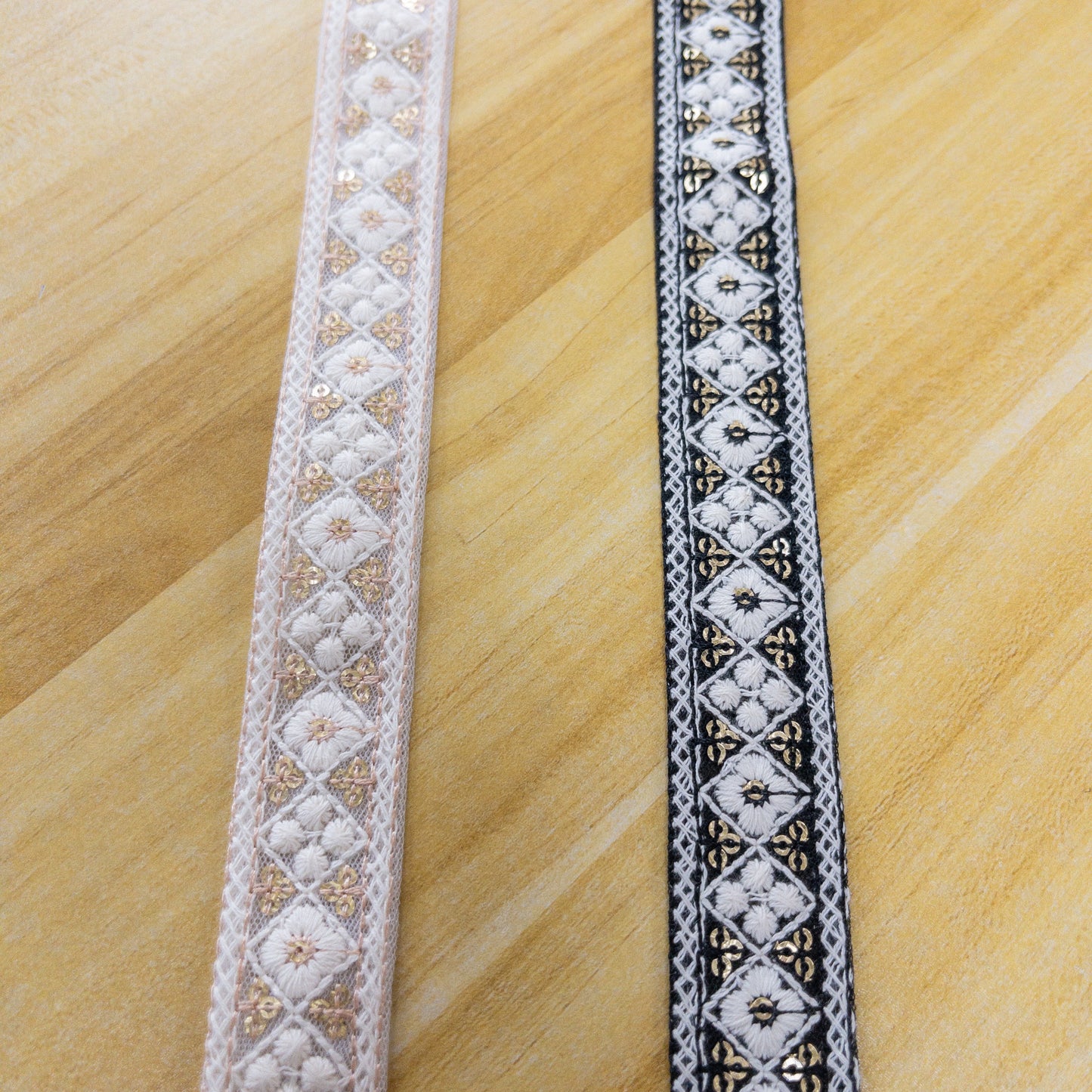 India | 小格紋 2.5cm | embroidery webbing 刺繡帶