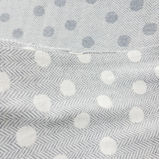 maffon | tweed dot grey ivory 花呢圓點 灰+米色 | cotton jacquard knit 雙面純棉提花針織 - 160cm