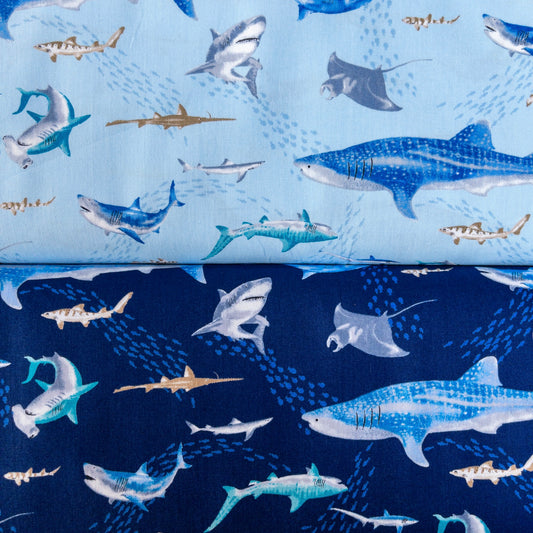 Japan | sea creatures fish 海洋動物 魚 | cotton printed sheeting 純棉