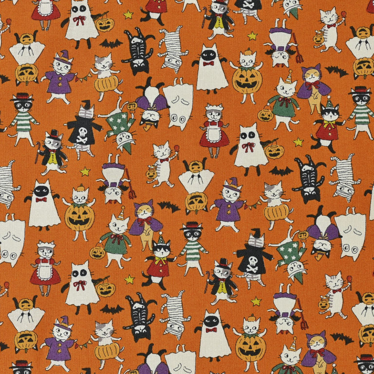 Japan | Seasonal cats halloween 貓貓萬聖節 | cotton printed sheeting 純棉